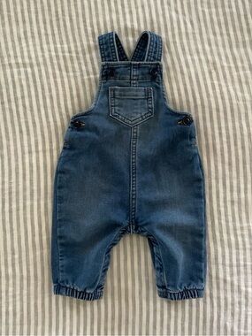 Baby GAP Blue Denim Overalls Newborn 0-3 months Fall Winter Jean Cozy